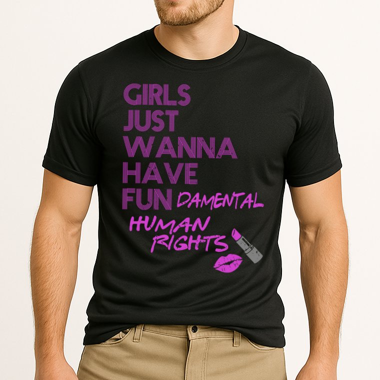 Girls Just Wanna Have Fundamental Human Rights Cooling Performance Crew T-Shirt