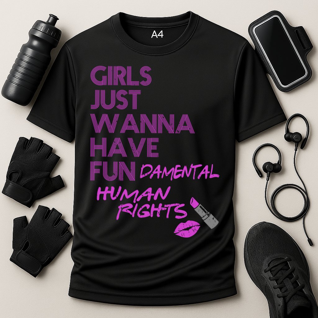 Girls Just Wanna Have Fundamental Human Rights Cooling Performance Crew T-Shirt