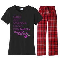 Girls Just Wanna Have Fundamental Human Rights Women's Flannel Pajama Set