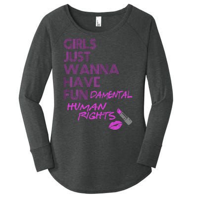 Girls Just Wanna Have Fundamental Human Rights Women's Perfect Tri Tunic Long Sleeve Shirt