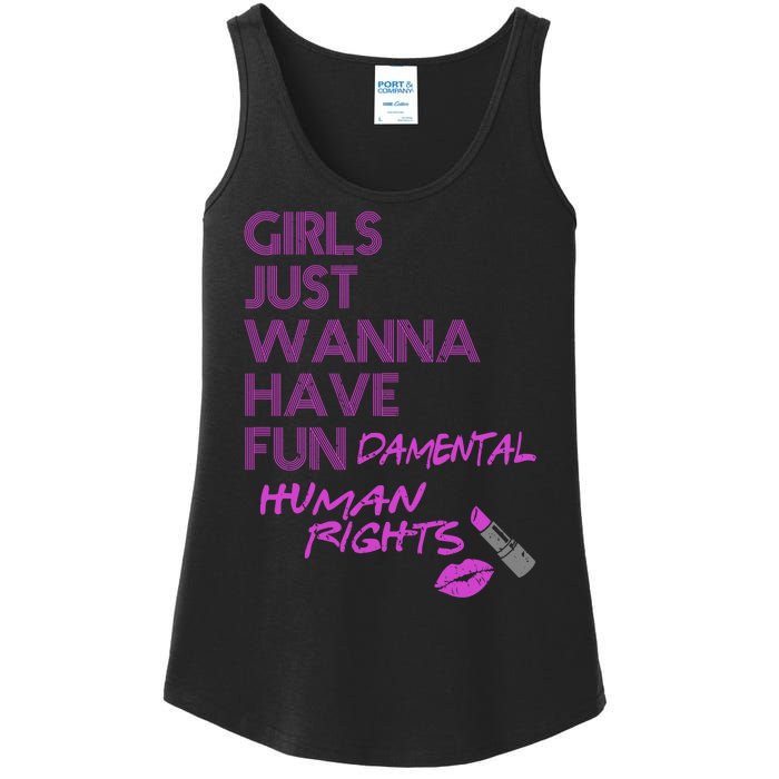 Girls Just Wanna Have Fundamental Human Rights Ladies Essential Tank