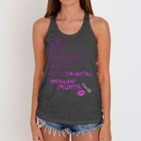 Girls Just Wanna Have Fundamental Human Rights Women's Knotted Racerback Tank