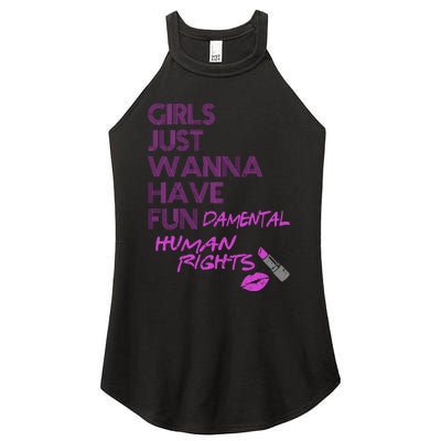 Girls Just Wanna Have Fundamental Human Rights Women's Perfect Tri Rocker Tank