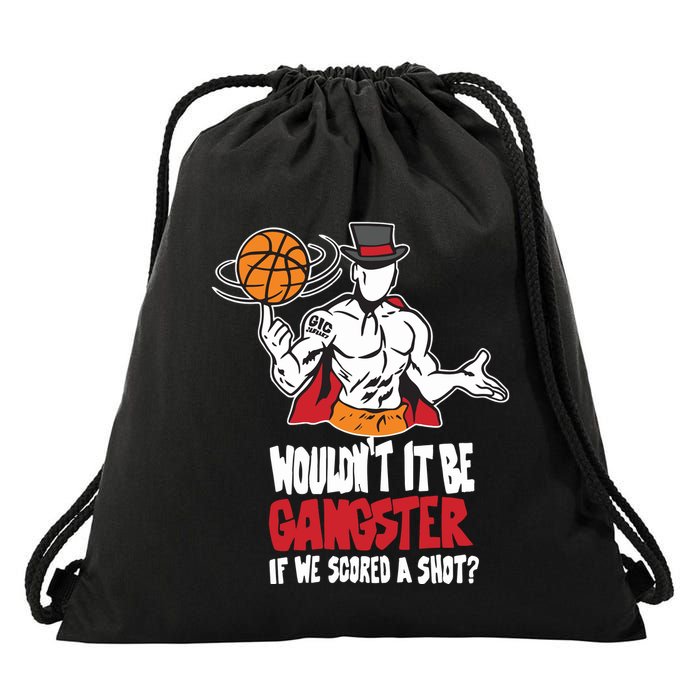Gic January WouldnT It Be Gangster If We Scored A Shot Drawstring Bag