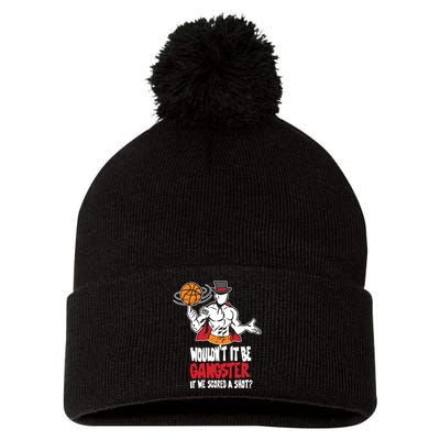 Gic January WouldnT It Be Gangster If We Scored A Shot Pom Pom 12in Knit Beanie