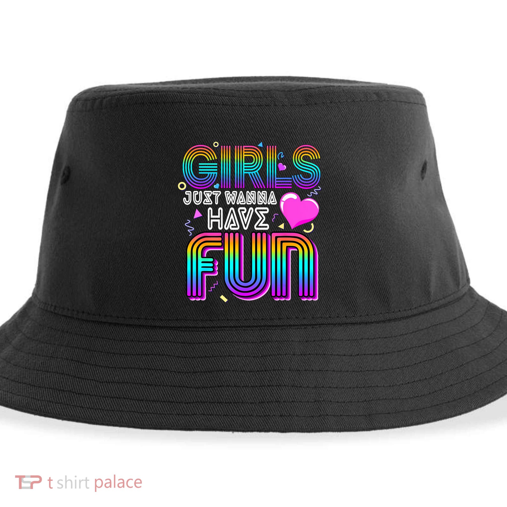 Girl Just Wanna Have Fun Awesome 70s 80s 90s 1980s Sustainable Bucket Hat