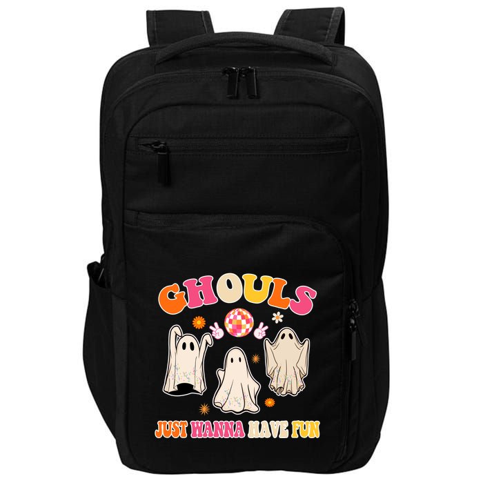 Ghouls Just Wanna Have Fun Halloween Groovy Ghost Impact Tech Backpack