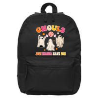 Ghouls Just Wanna Have Fun Halloween Groovy Ghost 16 in Basic Backpack