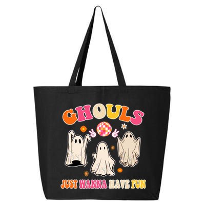 Ghouls Just Wanna Have Fun Halloween Groovy Ghost 25L Jumbo Tote
