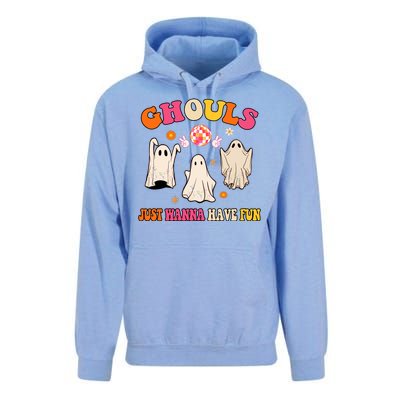 Ghouls Just Wanna Have Fun Halloween Groovy Ghost Unisex Surf Hoodie