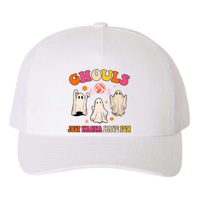 Ghouls Just Wanna Have Fun Halloween Groovy Ghost Yupoong Adult 5-Panel Trucker Hat