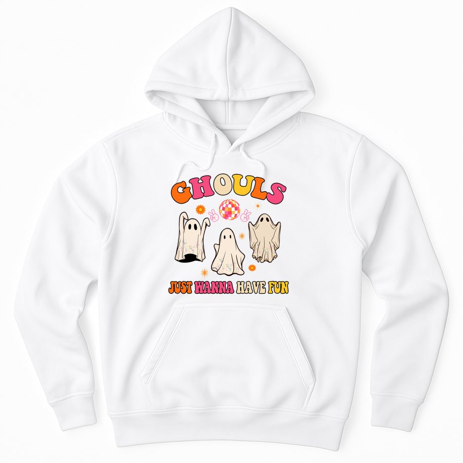 Ghouls Just Wanna Have Fun Halloween Groovy Ghost Hoodie