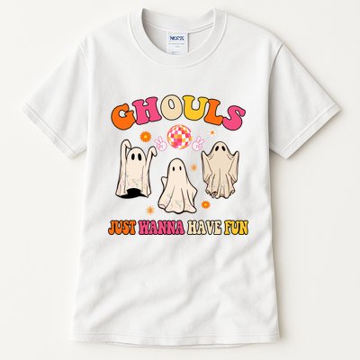 Ghouls Just Wanna Have Fun Halloween Groovy Ghost Tall T-Shirt
