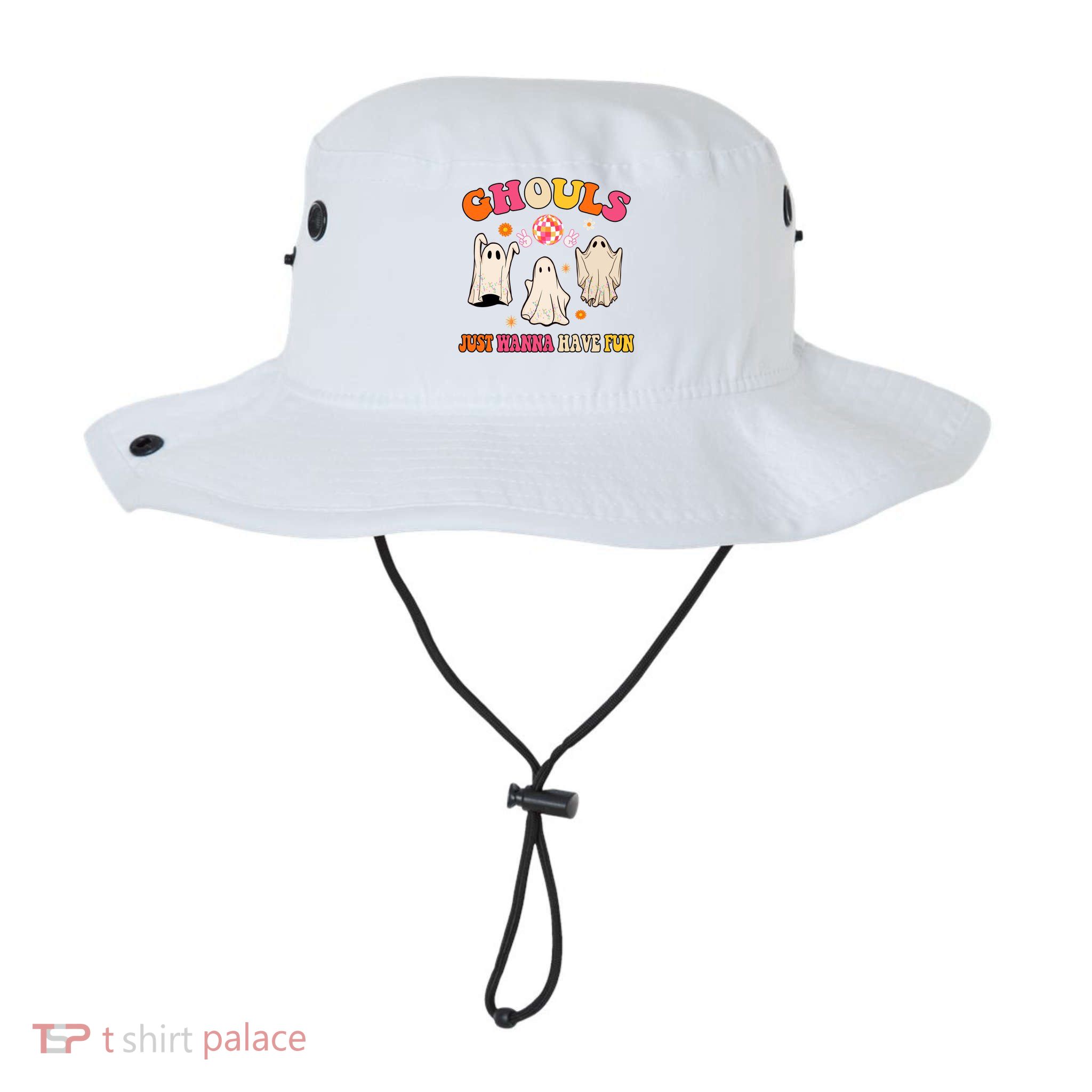 Ghouls Just Wanna Have Fun Halloween Groovy Ghost Bucket Hat