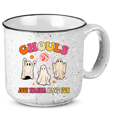 Ghouls Just Wanna Have Fun Halloween Groovy Ghost 15oz Campfire Ceramic Mug