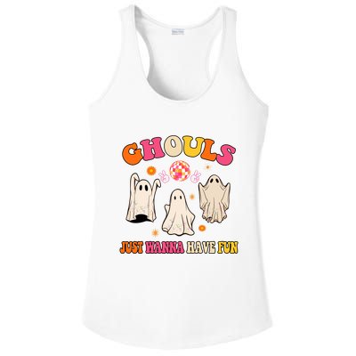 Ghouls Just Wanna Have Fun Halloween Groovy Ghost Ladies PosiCharge Competitor Racerback Tank