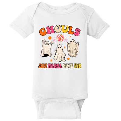 Ghouls Just Wanna Have Fun Halloween Groovy Ghost Baby Bodysuit