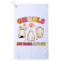 Ghouls Just Wanna Have Fun Halloween Groovy Ghost Golf Towel