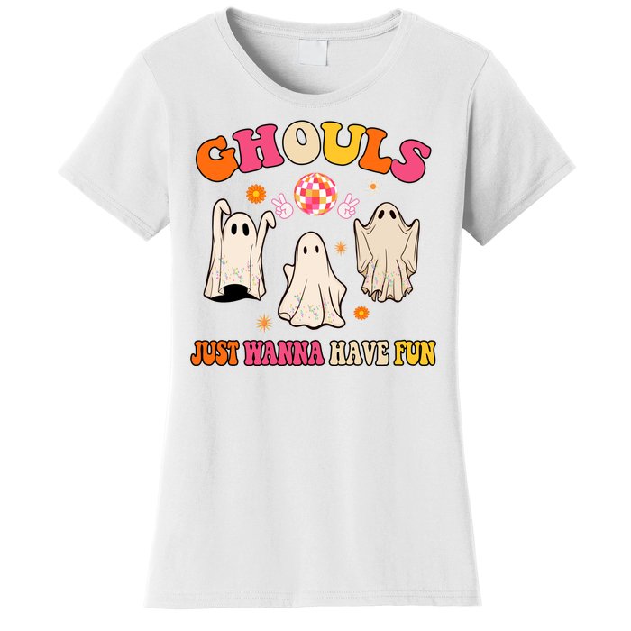 Ghouls Just Wanna Have Fun Halloween Groovy Ghost Women's T-Shirt