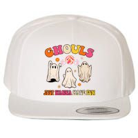 Ghouls Just Wanna Have Fun Halloween Groovy Ghost Wool Snapback Cap