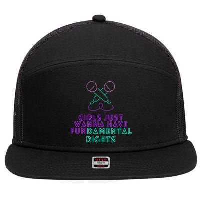 Girl Just Want To Have Fundamental Rights 7 Panel Mesh Trucker Snapback Hat