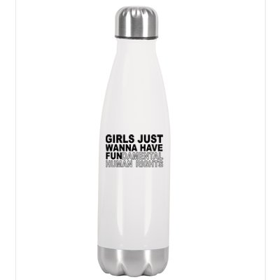 Girls Just Wanna Have Fundamental Human Rights Stainless Steel Insulated Water Bottle