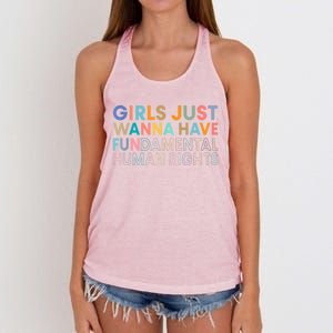 Girls Just Wanna Have Fundamental Rights Women's Knotted Racerback Tank