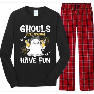 Ghouls Just Wanna Have Fun Ghost Halloween Cute Gift Long Sleeve Pajama Set