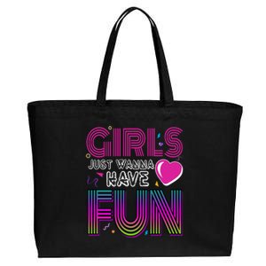 Girls Just Wanna Have Fun 80s Retro Party Cotton Canvas Jumbo Tote