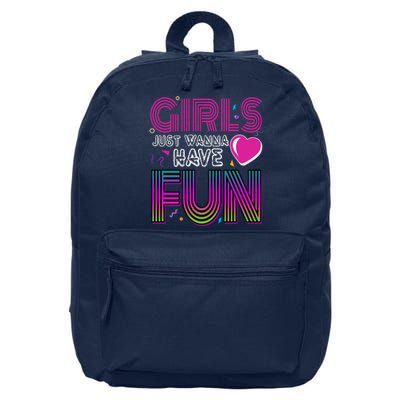 Girls Just Wanna Have Fun 80s Retro Party 16 in Basic Backpack