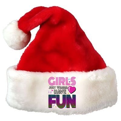 Girls Just Wanna Have Fun 80s Retro Party Premium Christmas Santa Hat