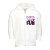 Girls Just Wanna Have Fun 80s Retro Party Toddler Zip Fleece Hoodie