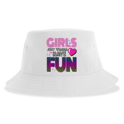 Girls Just Wanna Have Fun 80s Retro Party Sustainable Bucket Hat