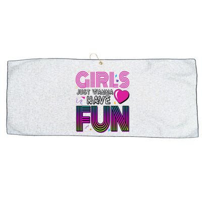 Girls Just Wanna Have Fun 80s Retro Party Large Microfiber Waffle Golf Towel