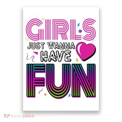 Girls Just Wanna Have Fun 80s Retro Party Poster