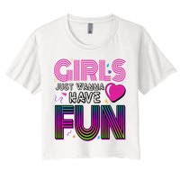 Girls Just Wanna Have Fun 80s Retro Party Crop Top