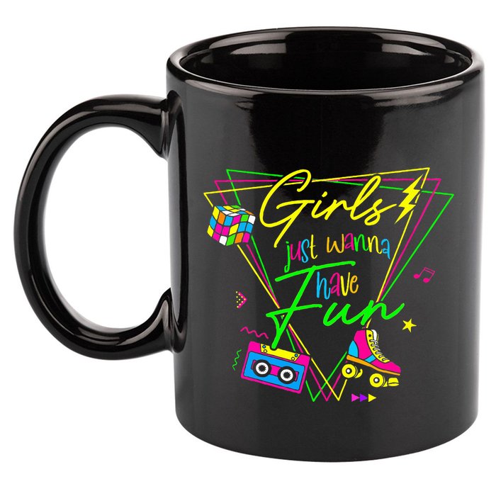 Girl Just Wanna Have Fun This Is My 80s Costume Party 11oz C Handle Ceramic Mug
