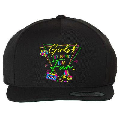 Girl Just Wanna Have Fun This Is My 80s Costume Party Wool Snapback Cap