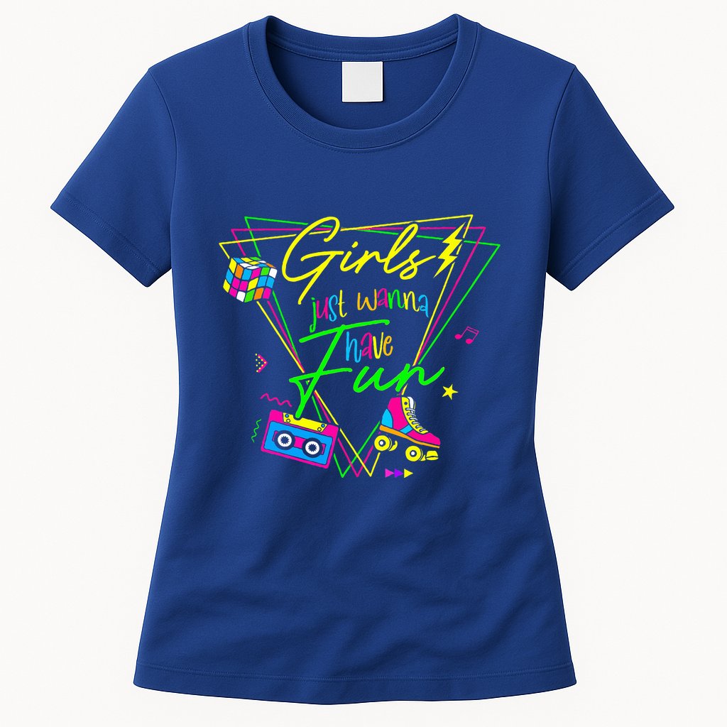 Girl Just Wanna Have Fun This Is My 80s Costume Party Womens T-Shirt