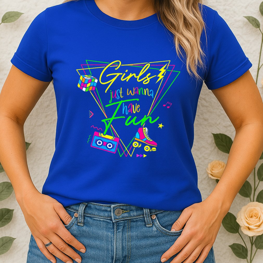 Girl Just Wanna Have Fun This Is My 80s Costume Party Womens T-Shirt