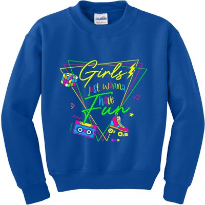 Girl Just Wanna Have Fun This Is My 80s Costume Party Kids Sweatshirt