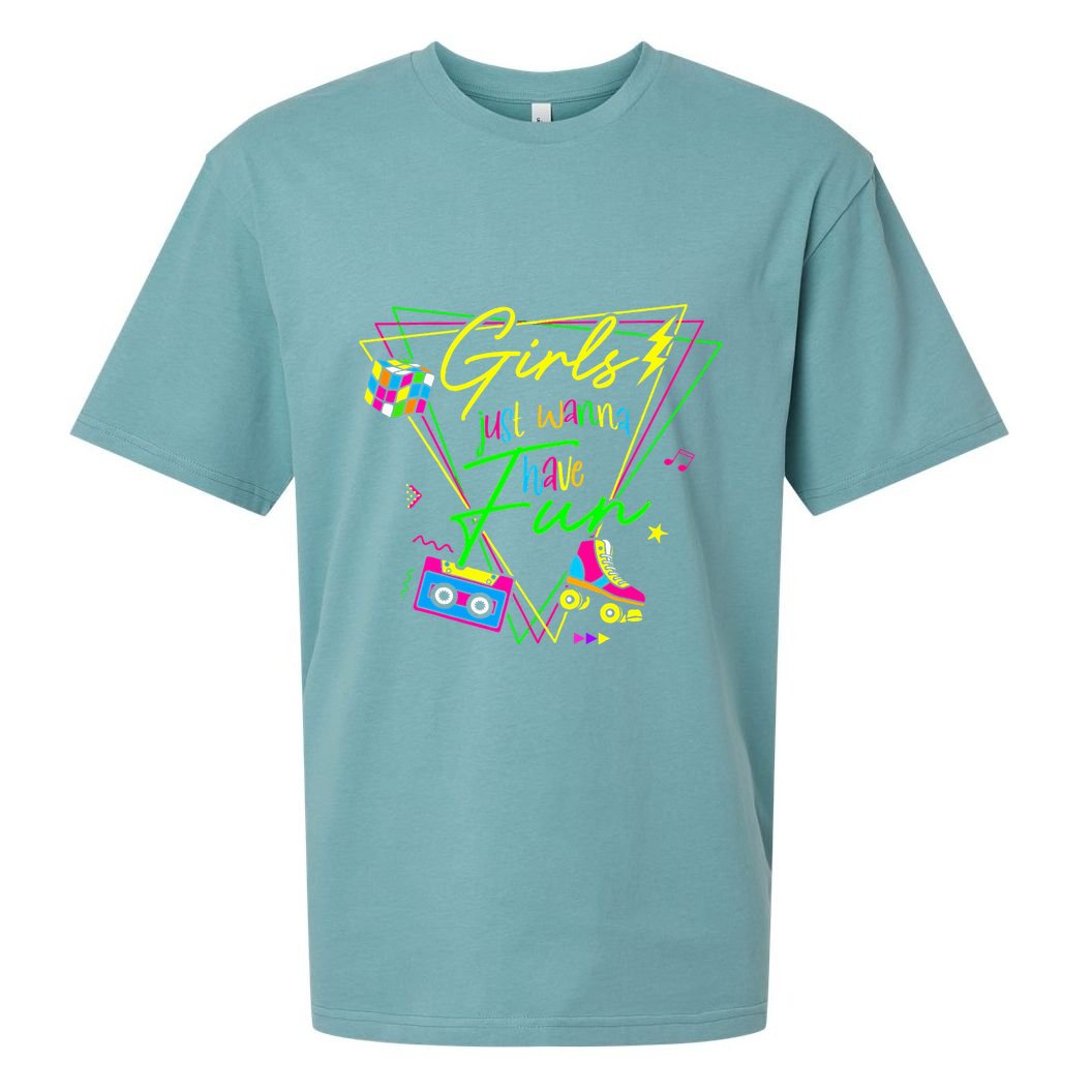 Girl Just Wanna Have Fun This Is My 80s Costume Party Sueded Cloud Jersey T-Shirt