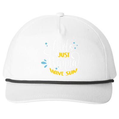 Girls Just Wanna Have Sun Summer Beach Life Snapback Five-Panel Rope Hat