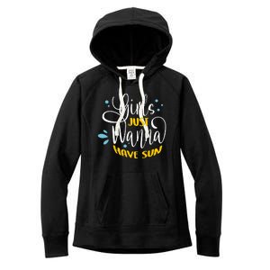 Girls Just Wanna Have Sun Summer Beach Life Women's Fleece Hoodie