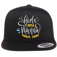 Girls Just Wanna Have Sun Summer Beach Life Flatbill Hat