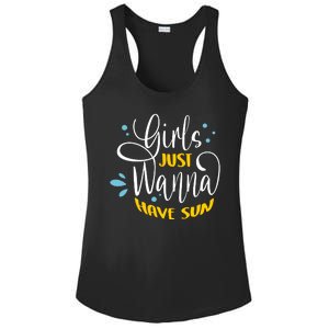 Girls Just Wanna Have Sun Summer Beach Life Ladies PosiCharge Competitor Racerback Tank