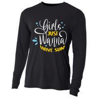 Girls Just Wanna Have Sun Summer Beach Life Cooling Performance Long Sleeve Crew