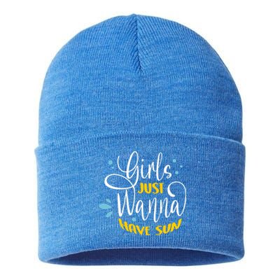 Girls Just Wanna Have Sun Summer Beach Life Sustainable Knit Beanie