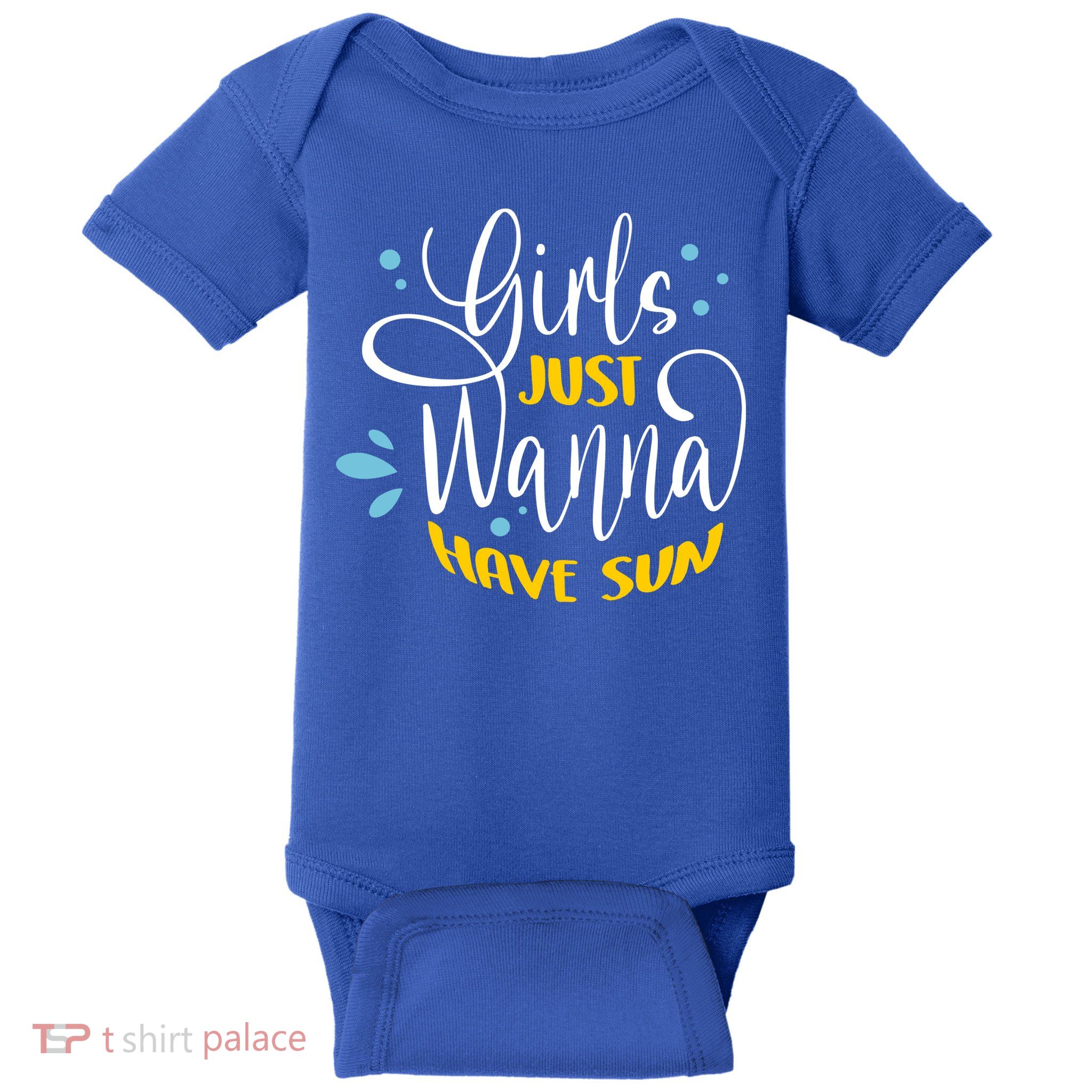 Girls Just Wanna Have Sun Summer Beach Life Baby Bodysuit