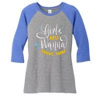 Girls Just Wanna Have Sun Summer Beach Life Women's Tri-Blend 3/4-Sleeve Raglan Shirt